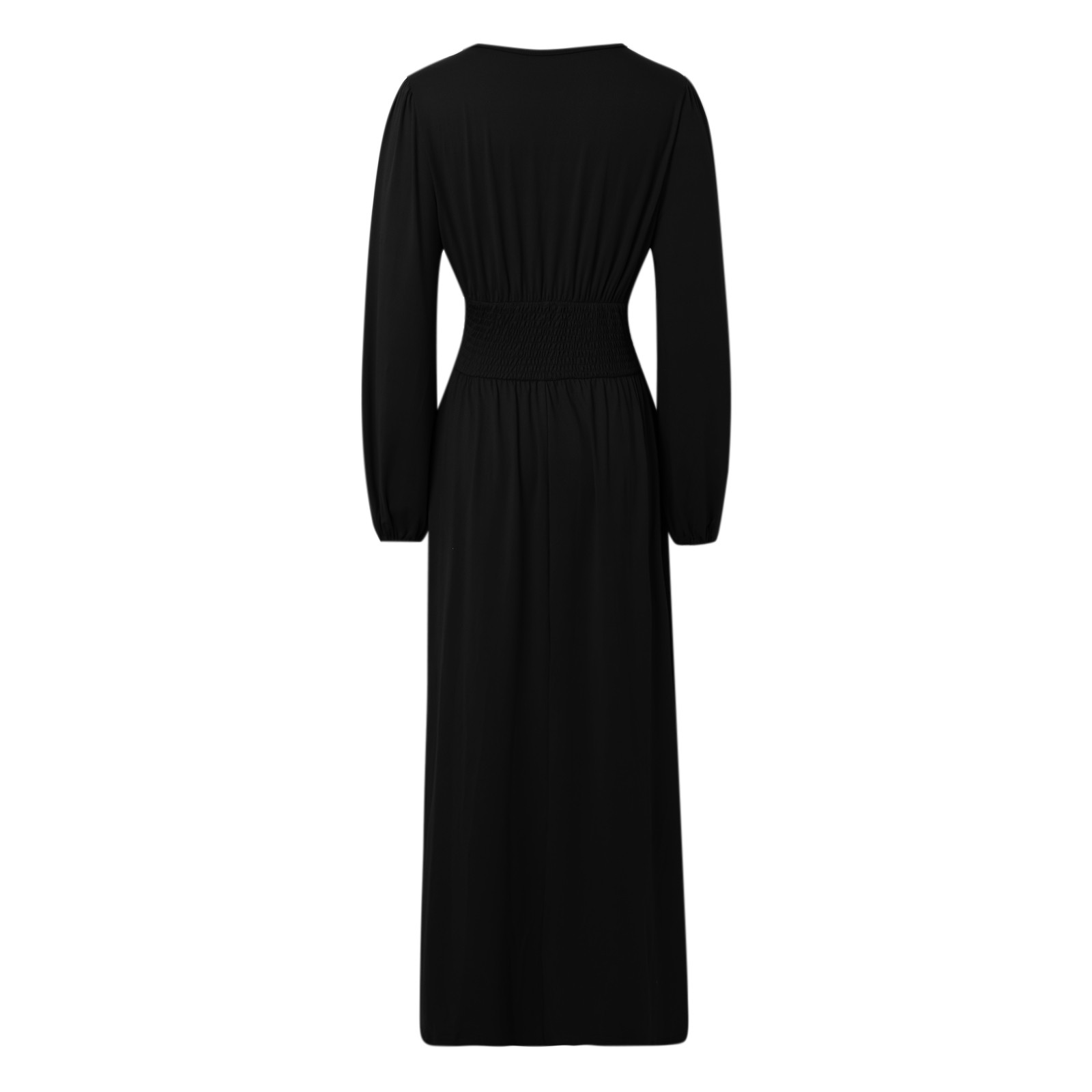 thumbnail image 5 of Vestido elegante largo hasta el suelo para mujer: manga larga, abertura alta, poliéster/spandex, formal: boda/fiesta, tallas S-XXL, 5 of 6